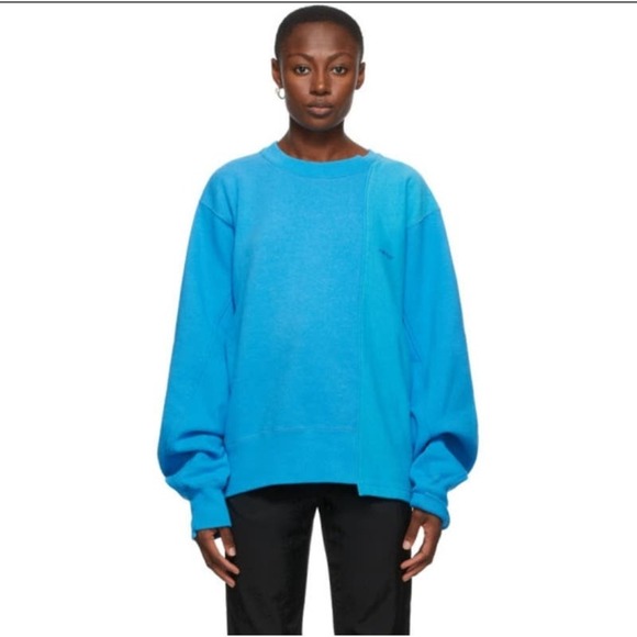 Ambush Blue Panel Color block pull over crew neck Sweatshirt size 1 US: S - Picture 1 of 9